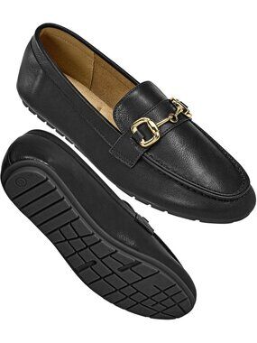 Women's Black Loafers Work Shoes Comfortable Slip On Business Dressy Flats